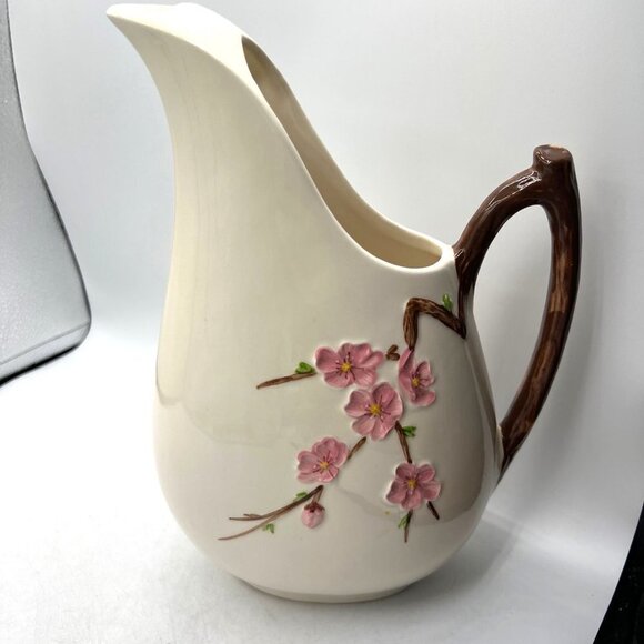 Vintage Large Metlox Poppytrail Peach Blossom Water Pitcher 64 oz | HTF Mid Cent - Picture 6 of 14